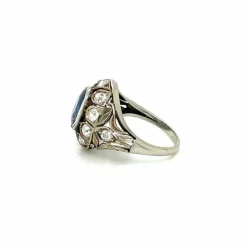 Bague Belle Époque Or Diamant Saphir