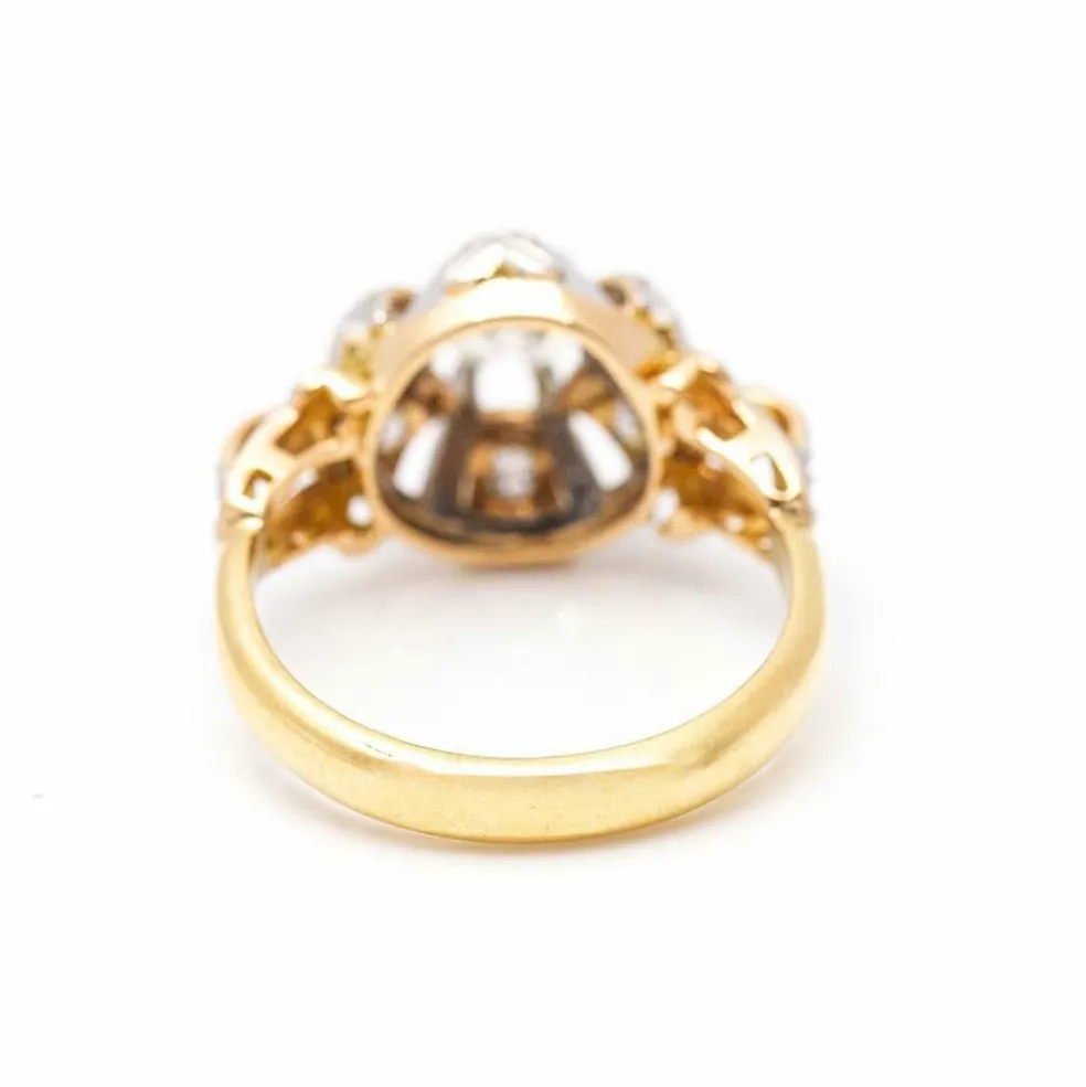 Bague Belle Époque Or jaune Platine Diamants