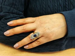 Bague BELLE ÉPOQUE saphir et diamants