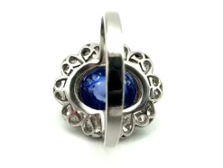 Bague Belle-Epoque en or blanc, saphir et diamants