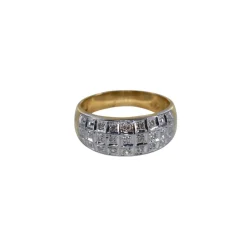 Bague bicolore 3 rangs de diamants