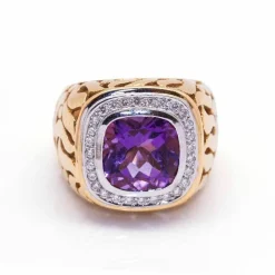 Bague bicolore AMÉTHYSTE avec diamants