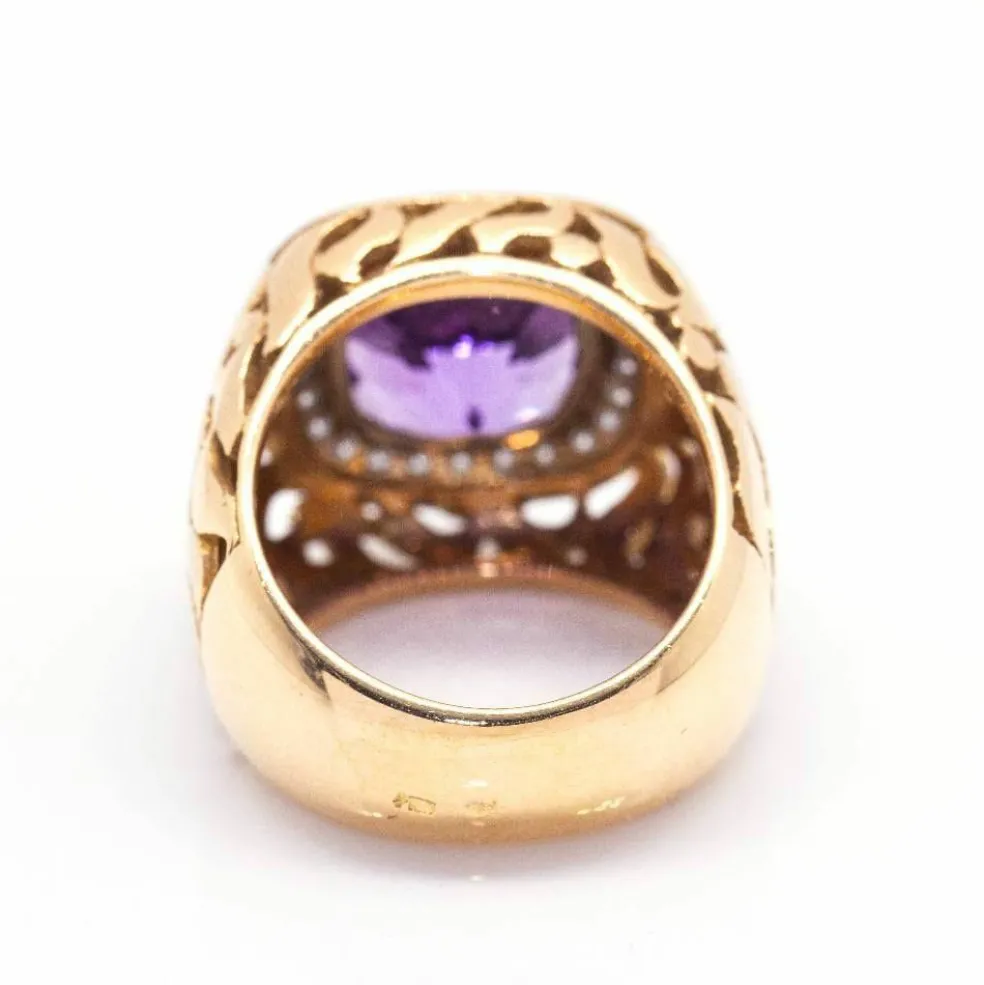 Bague bicolore AMÉTHYSTE avec diamants