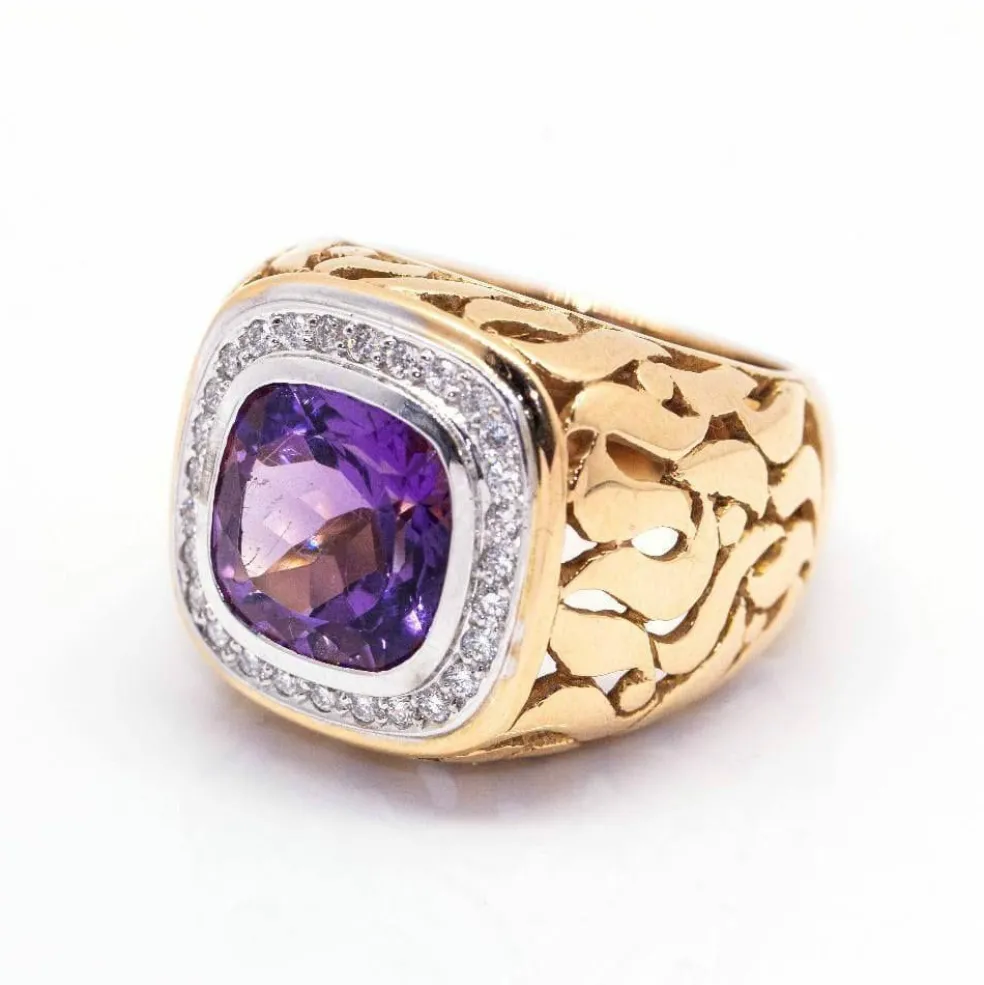 Bague bicolore AMÉTHYSTE avec diamants