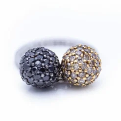 Bague bicolore avec diamants