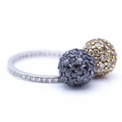 Bague bicolore avec diamants
