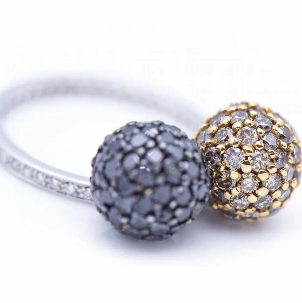 Bague bicolore avec diamants