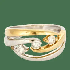 Bague bicolore diamants