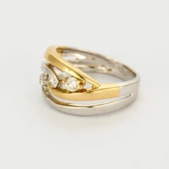 Bague bicolore diamants