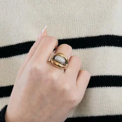 Bague bicolore diamants