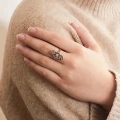 Bague Bicolore Motif Polylobé Diamants