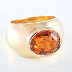 Bague bombée Citrine