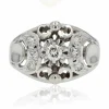 Bague bombée or blanc diamants
