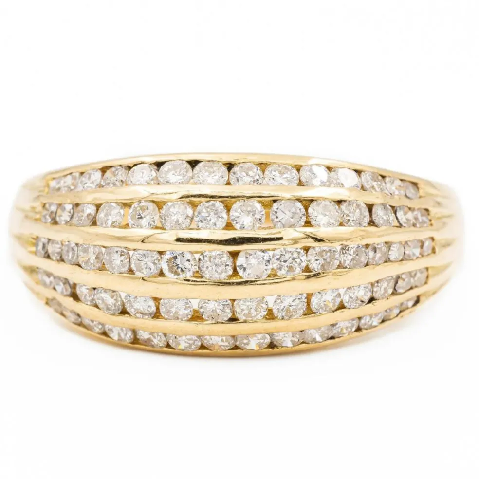Bague Bombée Or jaune Diamant