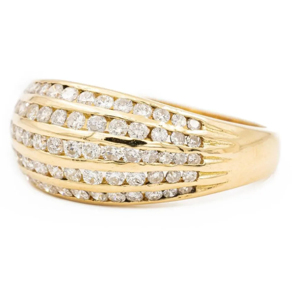 Bague Bombée Or jaune Diamant
