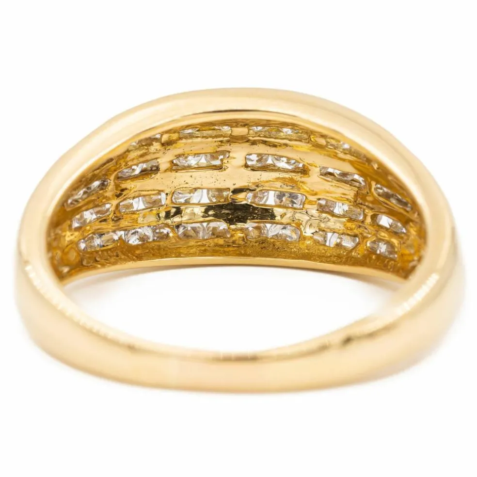 Bague Bombée Or jaune Diamant