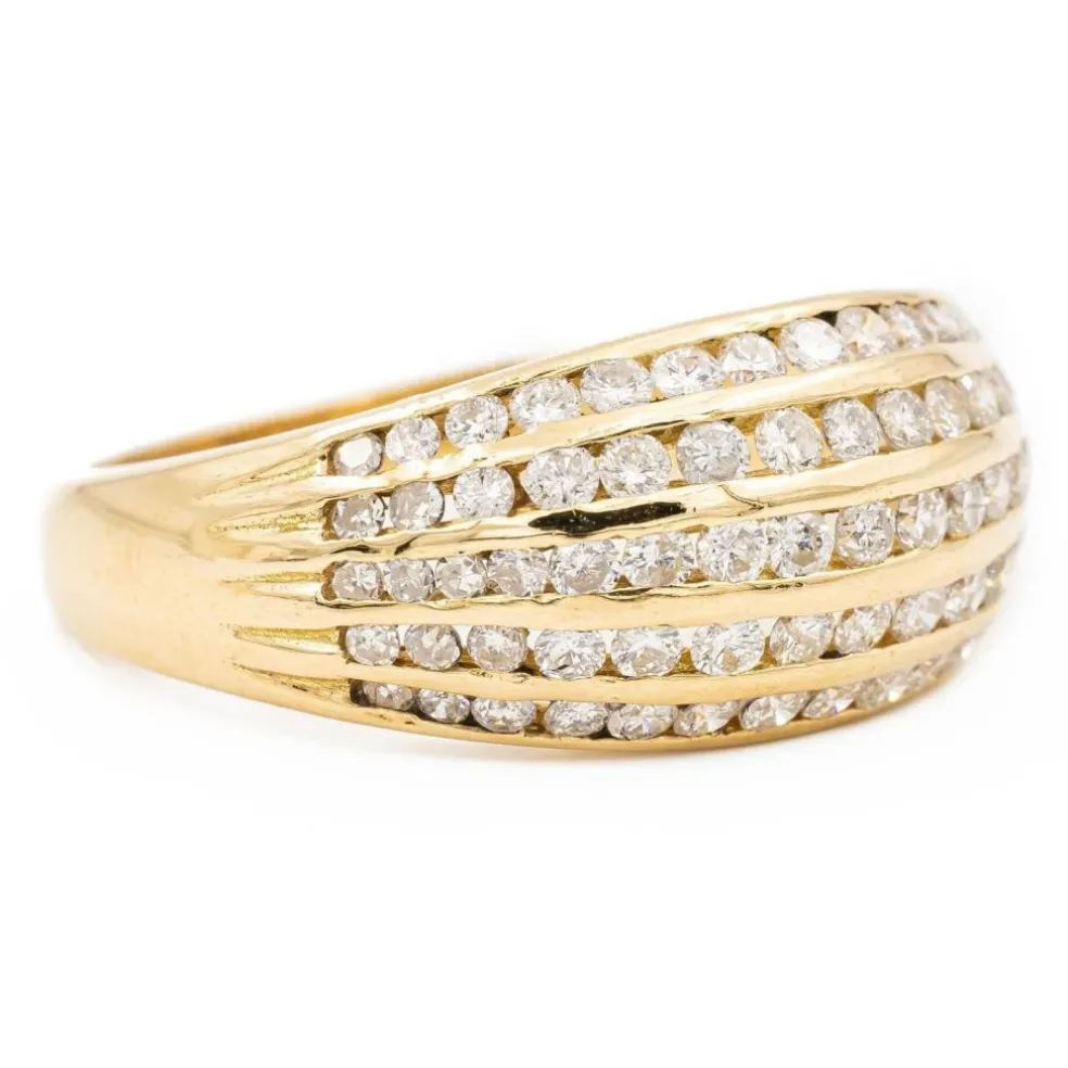 Bague Bombée Or jaune Diamant