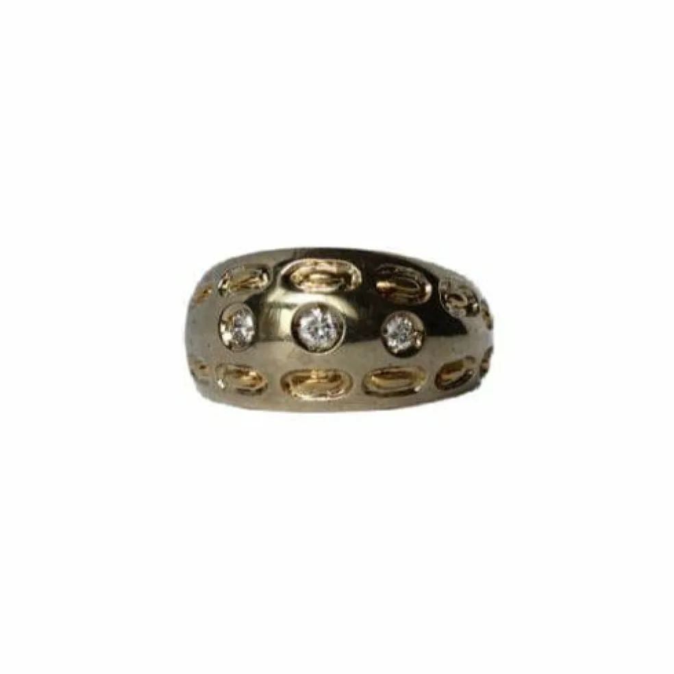 Bague Bombée or jaune et diamants