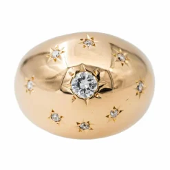 Bague Bombée Or rose Diamant
