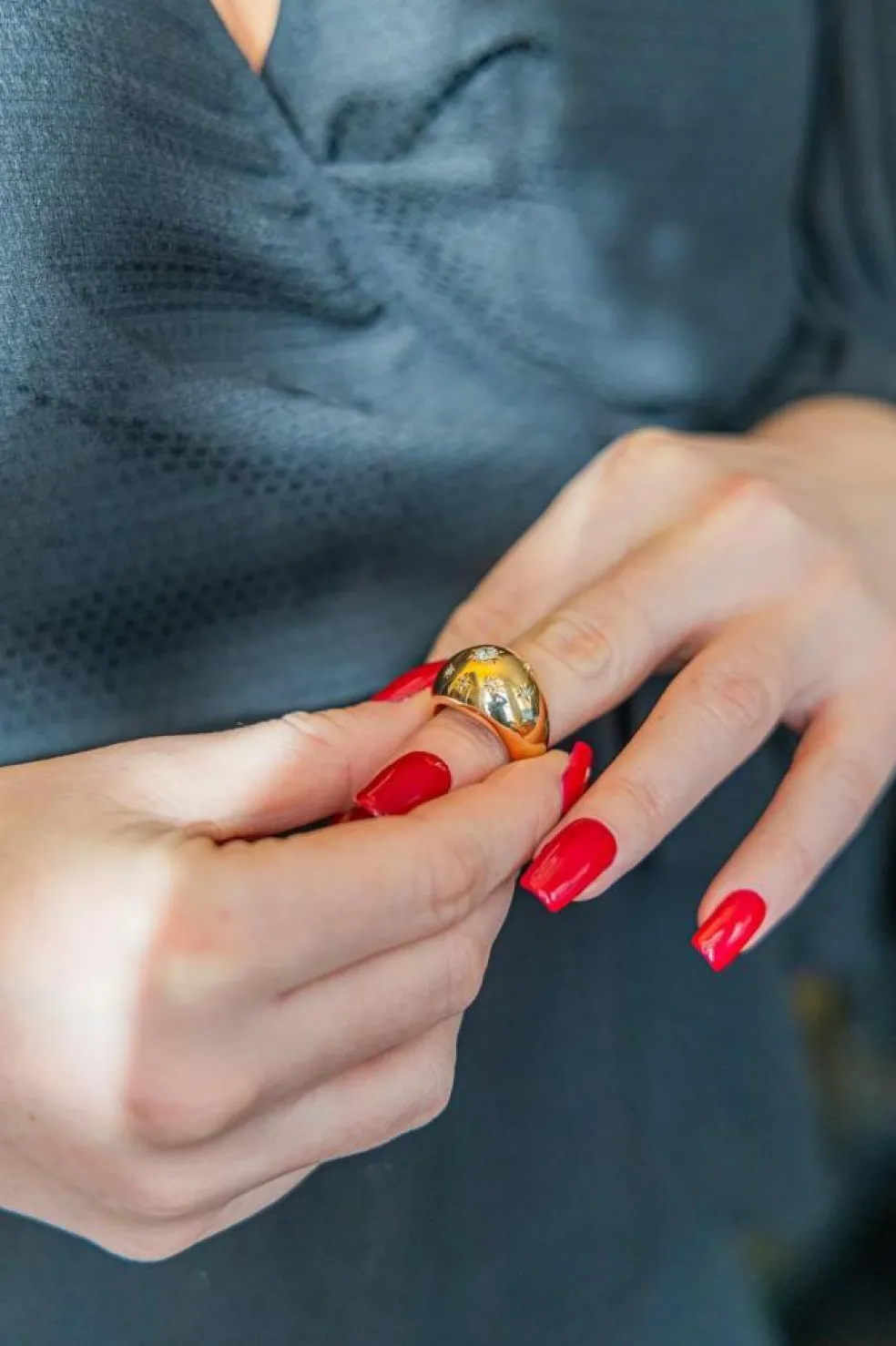 Bague Bombée Or rose Diamant