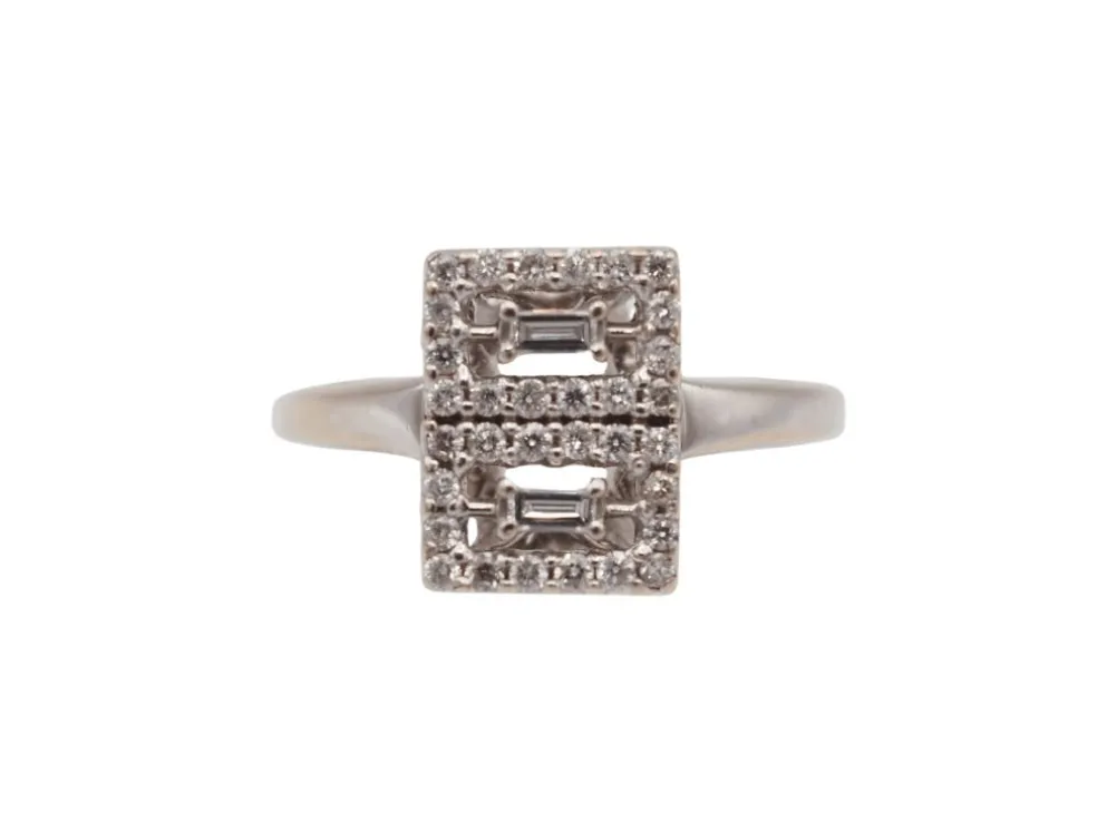 Bague boucle d'oreille diamant style Art déco
