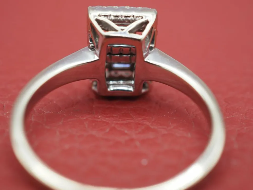 Bague boucle d'oreille diamant style Art déco
