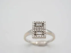 Bague boucle d'oreille diamant style Art déco