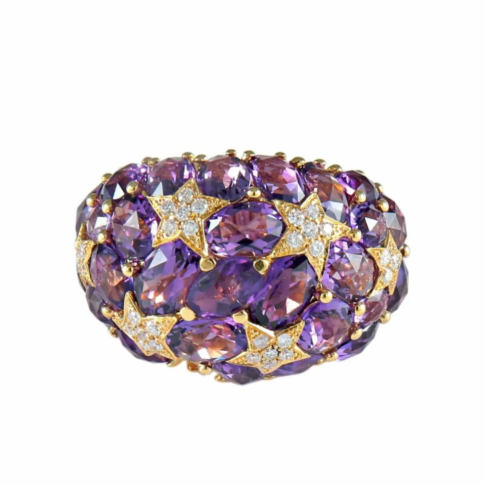 Bague Boule Améthystes