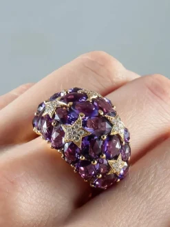 Bague Boule Améthystes