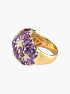 Bague Boule Améthystes