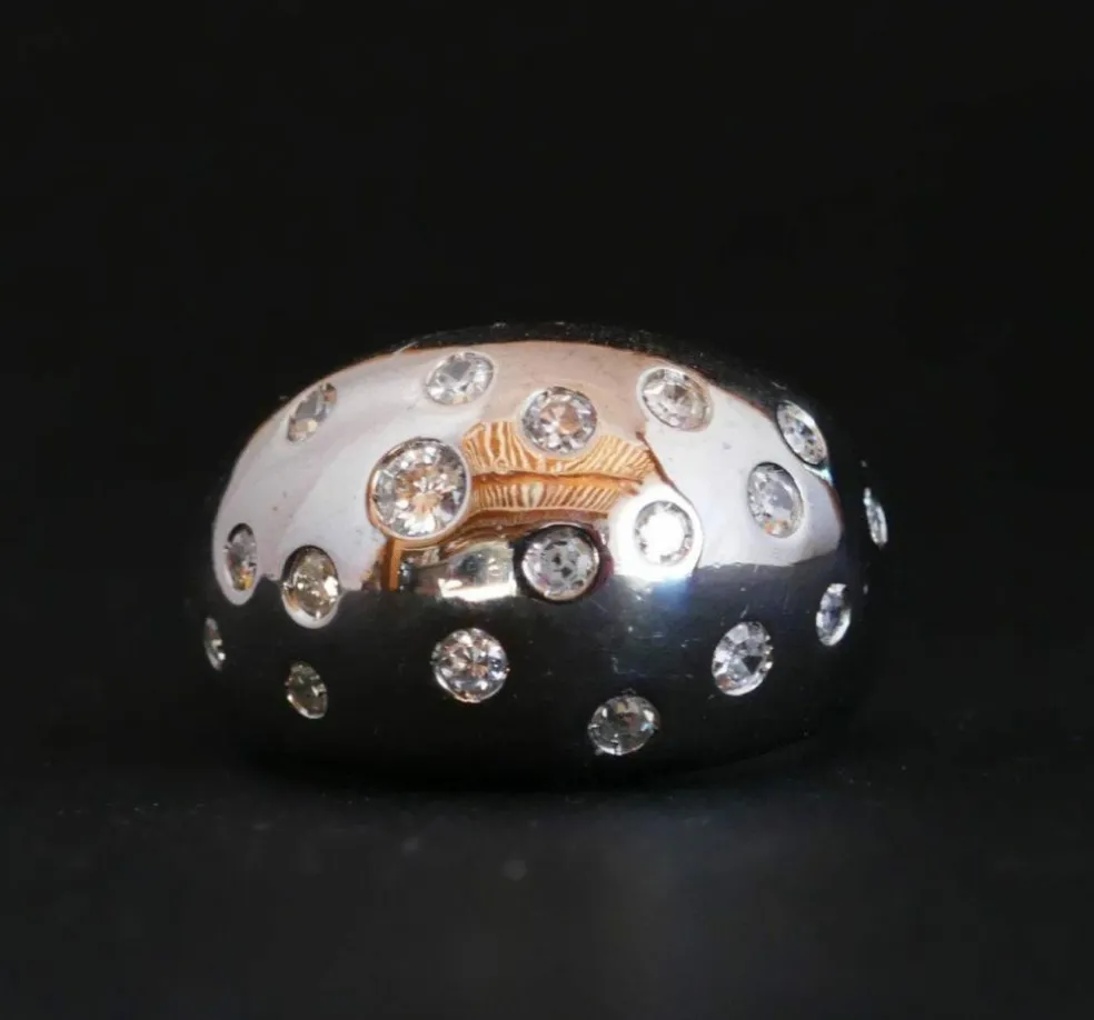 Bague Boule Diamants, Or Blanc