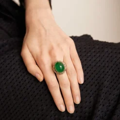 Bague Boule Emeraude