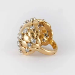 Bague Boule en or jaune, diamants