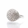 Bague boule Or blanc Diamants
