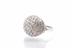 Bague boule Or blanc Diamants