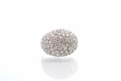 Bague boule Or blanc Diamants