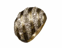 Bague Boule or jaune diamants
