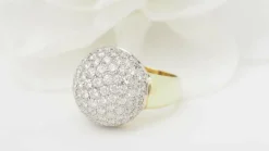 Bague boule Or jaune Diamants