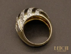 Bague Boule or jaune diamants