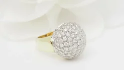 Bague boule Or jaune Diamants
