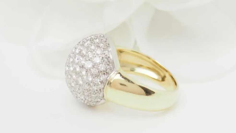 Bague boule Or jaune Diamants