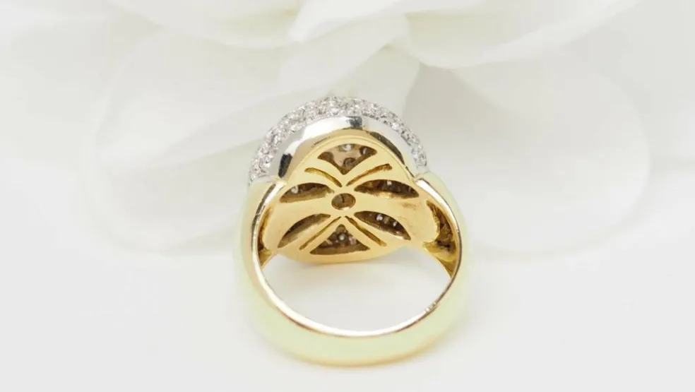 Bague boule Or jaune Diamants