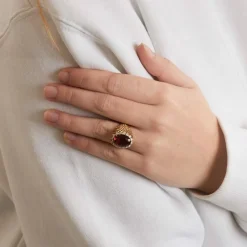 Bague Boule Or Jaune Torsadé Diamants Quartz