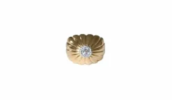 Bague Boule or rose, platine, diamants