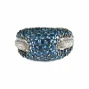 Bague Boule Pavage Saphirs