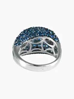 Bague Boule Pavage Saphirs
