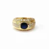 Bague boule saphir et diamants