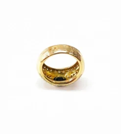 Bague boule saphir et diamants