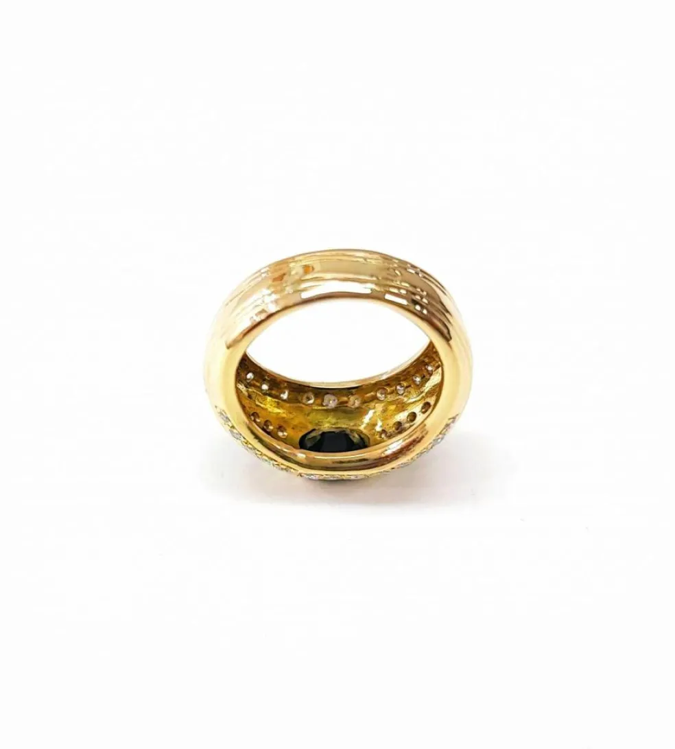 Bague boule saphir et diamants