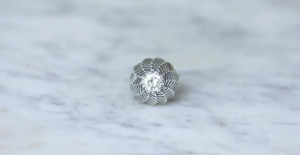 Bague Boule Spirale Diamant et Platine